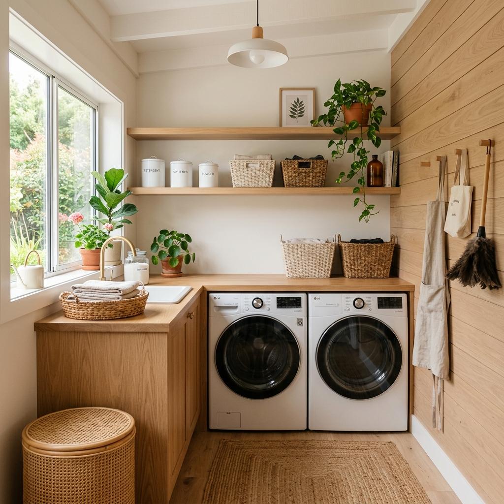 Lavandería moderna con secadora